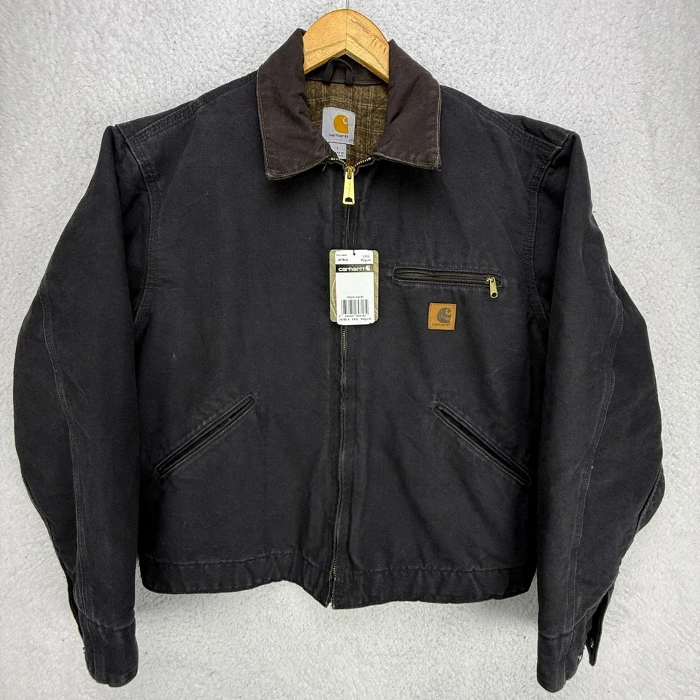 Carhartt Detroit Jacket Blanket Lined Mens Large J97 BLK Black NWT NOS
